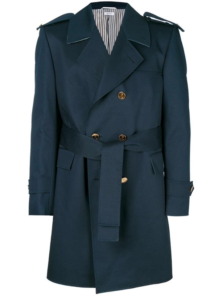 Thom Browne Classic Trench Coat - Blue