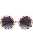 Dolce & Gabbana Eyewear Embellished Round Frame Sunglasses -