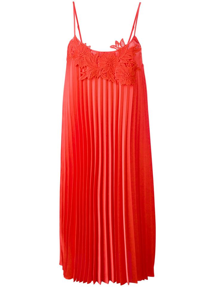 P.a.r.o.s.h. Pleated Shift Dress, Women's, Size: Xs, Red, Polyester