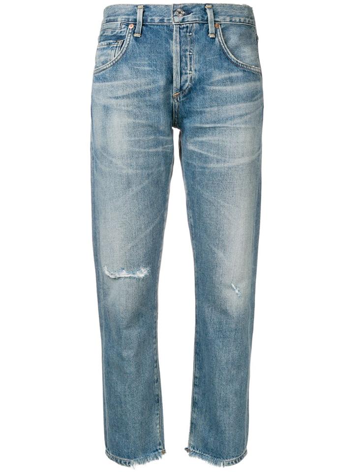 Citizens Of Humanity Straight-leg Distressed Jeans - Blue
