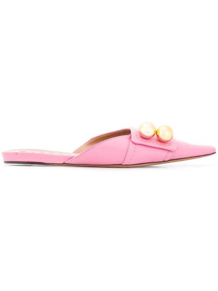 Marni Sphere Embellished Mules - Pink