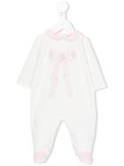 Fendi Kids - Bow Embellished Romper - Kids - Cotton/spandex/elastane - 3 Mth, Nude/neutrals