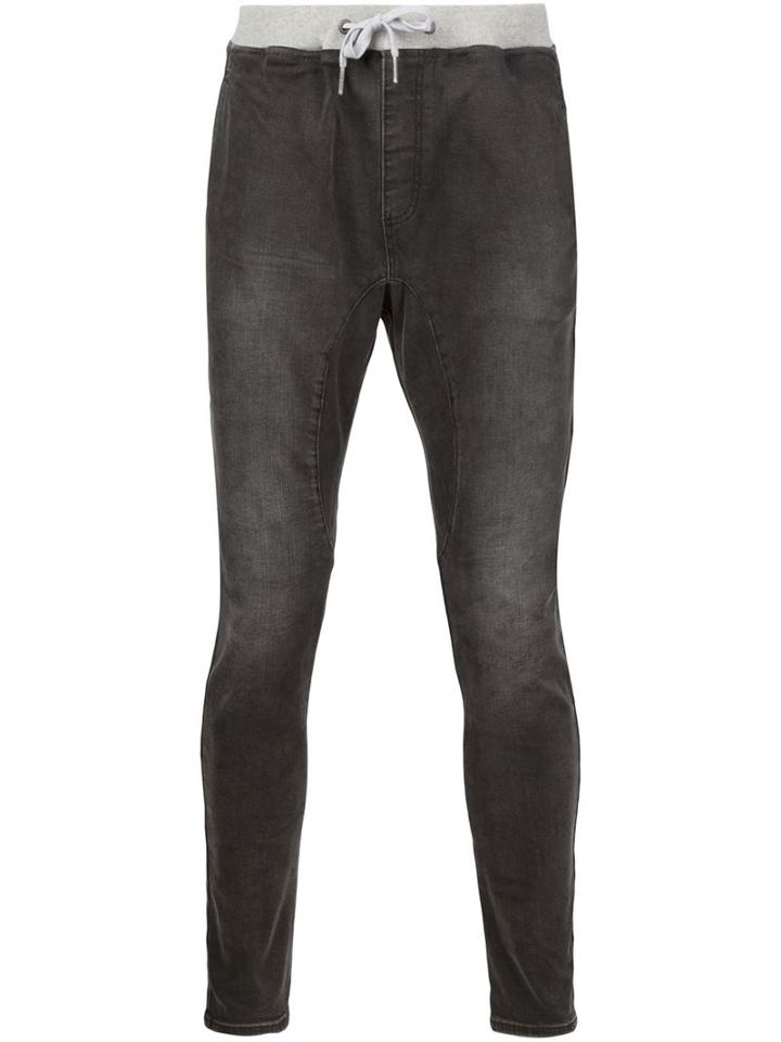 Zanerobe Tapered Drawstring Jeans, Men's, Size: 36, Black, Cotton