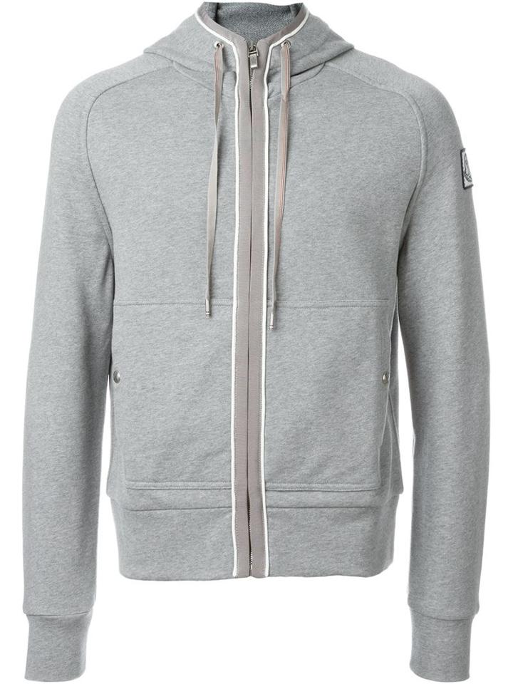 Moncler Gamme Bleu Zipped Hoodie, Men's, Size: Medium, Grey, Cotton