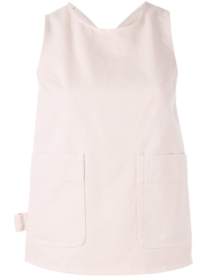 Mm6 Maison Margiela Front Pocket Top, Women's, Size: 42, Pink/purple, Cotton