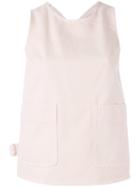 Mm6 Maison Margiela Front Pocket Top, Women's, Size: 42, Pink/purple, Cotton