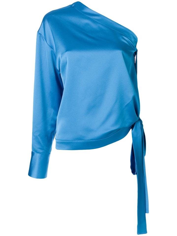 Msgm One-shoulder Blouse - Blue