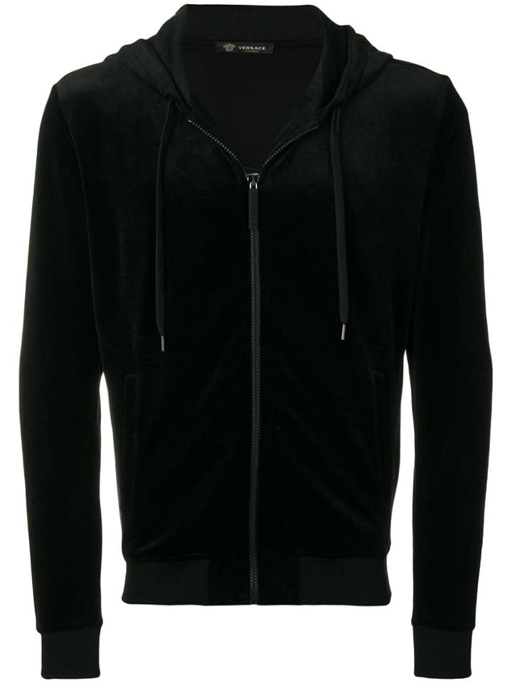 Versace Zipped Hooded Jacket - Black