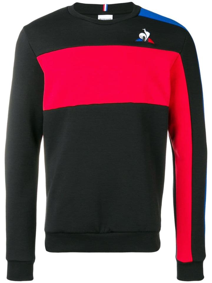 Le Coq Sportif Contrast Stripe Jumper - Black