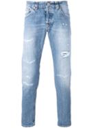 Dondup Shredded Trim Jeans, Size: 33, Blue, Cotton/polyester