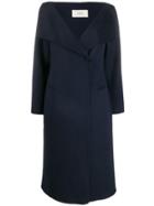 Ports 1961 Felt Wrap Front Coat - Blue