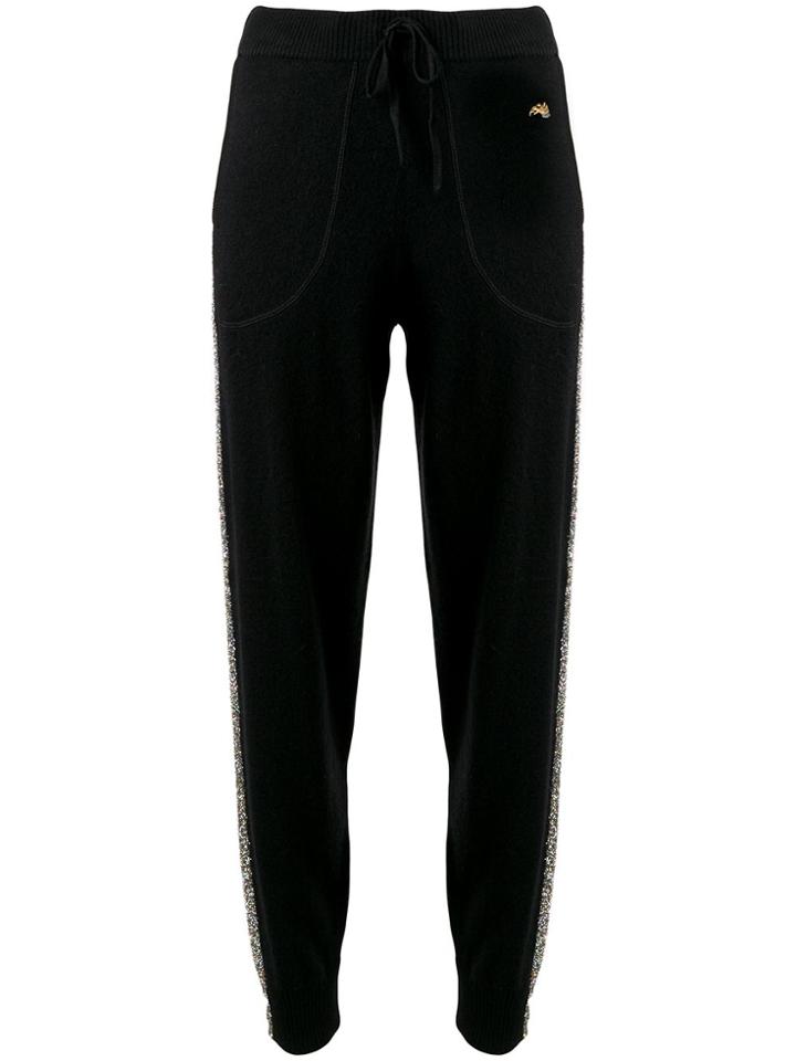 Bella Freud Britt Sparkly Side Stripe Trousers - Black