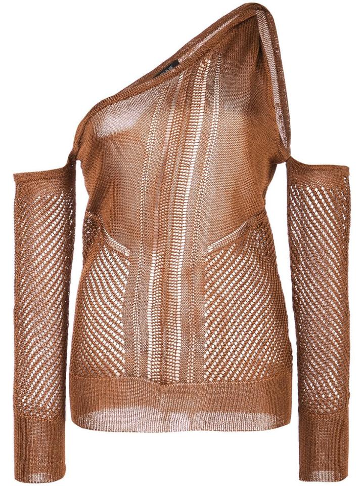 Cushnie One-shoulder Blouse - Brown