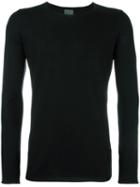 Laneus Round Neck Jumper, Men's, Size: 48, Black, Silk/cashmere