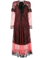 Twin-set Pussy Bow Lace Dress - Red