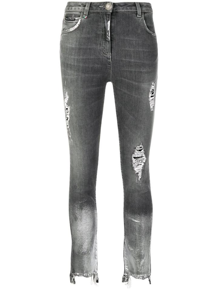 Philipp Plein Coated Hem Jeans - Grey