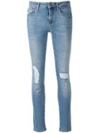 Love Moschino Distressed Slim-fit Jeans - Blue