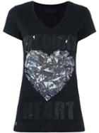 Philipp Plein 'to The Heart' T-shirt, Women's, Size: Medium, Black, Cotton