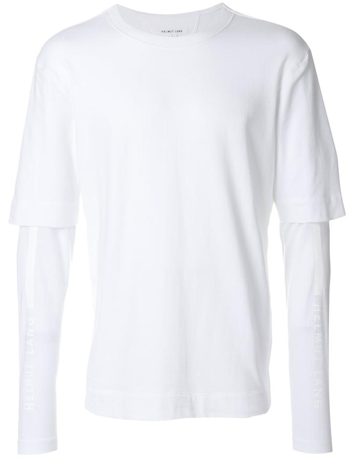 Helmut Lang - Crew Neck Layered T-shirt - Men - Cotton/spandex/elastane - Xl, White, Cotton/spandex/elastane