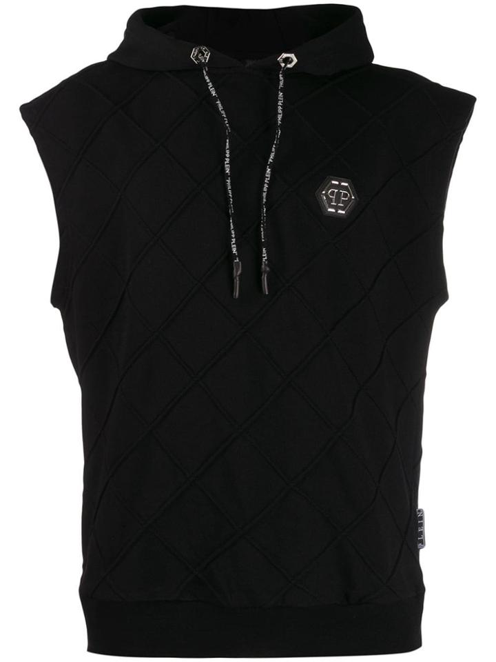 Philipp Plein Statement Sleeveless Hoodie - Black