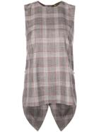 Adam Lippes Checked Sleeveless Blouse - Brown