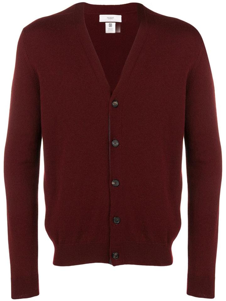Pringle Of Scotland Men's Classic Cashmere Cardigan In Sloe - Red