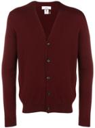 Pringle Of Scotland Men's Classic Cashmere Cardigan In Sloe - Red