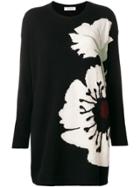 Valentino Short Floral Dress - Black