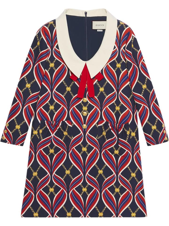 Gucci Gg Logo Dress - Blue