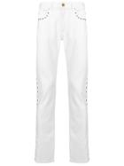 Versace Studded Slim-fit Jeans - White