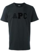 A.p.c. Logo Print T-shirt, Men's, Size: Large, Blue, Cotton