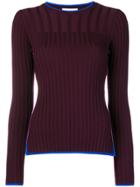 Enföld Ribbed Round Neck Jumper - Pink & Purple