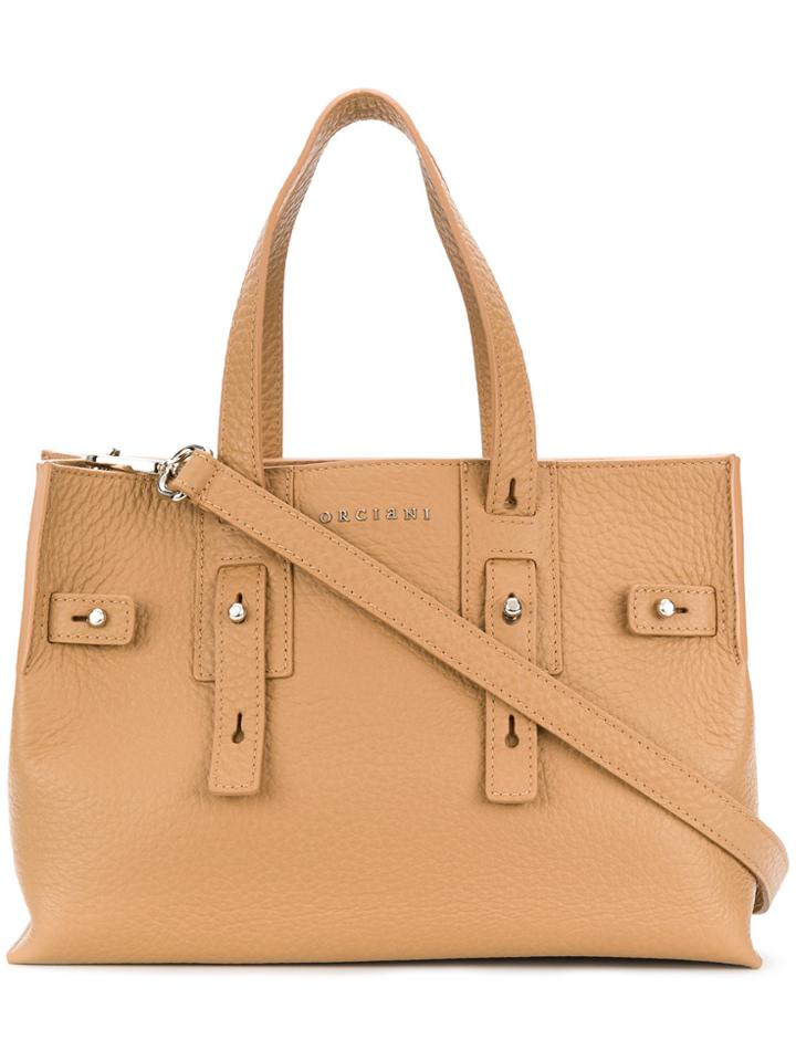 Orciani Top Handle Tote Bag - Nude & Neutrals