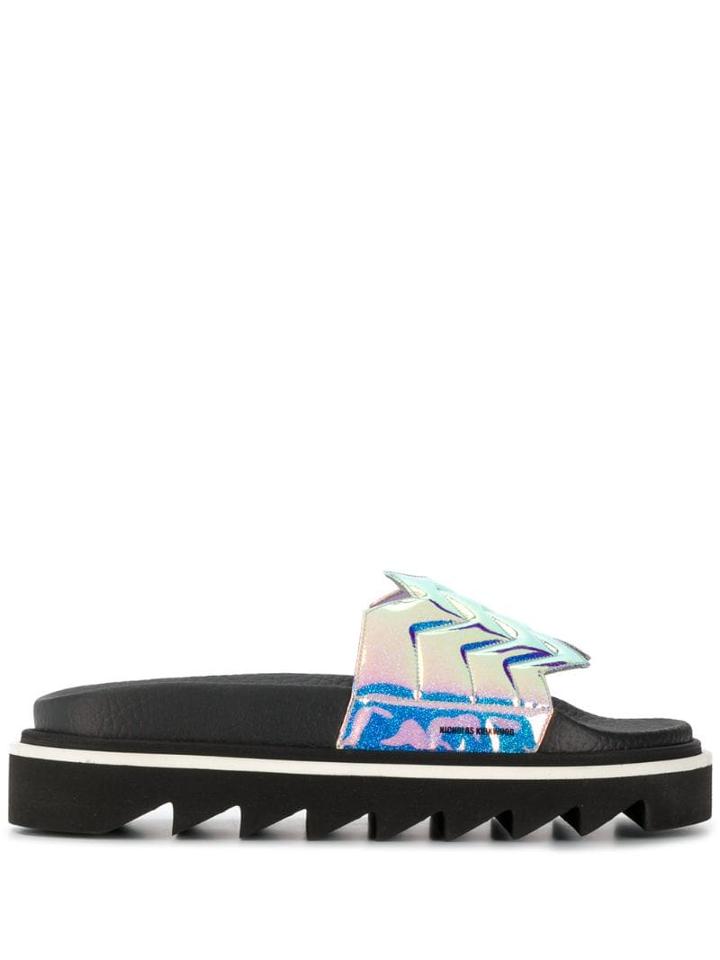 Nicholas Kirkwood Rina Flatform Slides - Purple
