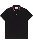 Gucci - Polo With Snake Embroidery - Men - Cotton/spandex/elastane - L, Black, Cotton/spandex/elastane