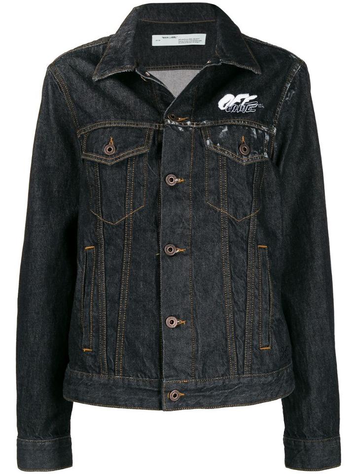 Off-white Arrows Print Denim Jacket - Black