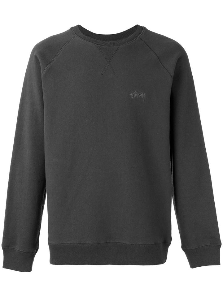 Stussy - Logo Embroidered Sweatshirt - Men - Cotton - S, Grey, Cotton