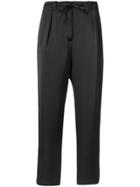 Santoni Cropped Tie Waist Trousers - Black