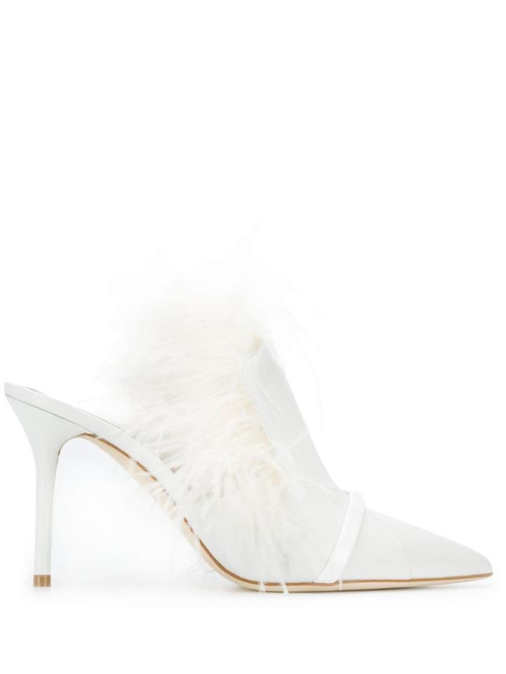 Malone Souliers Feather Embellished Pumps - White