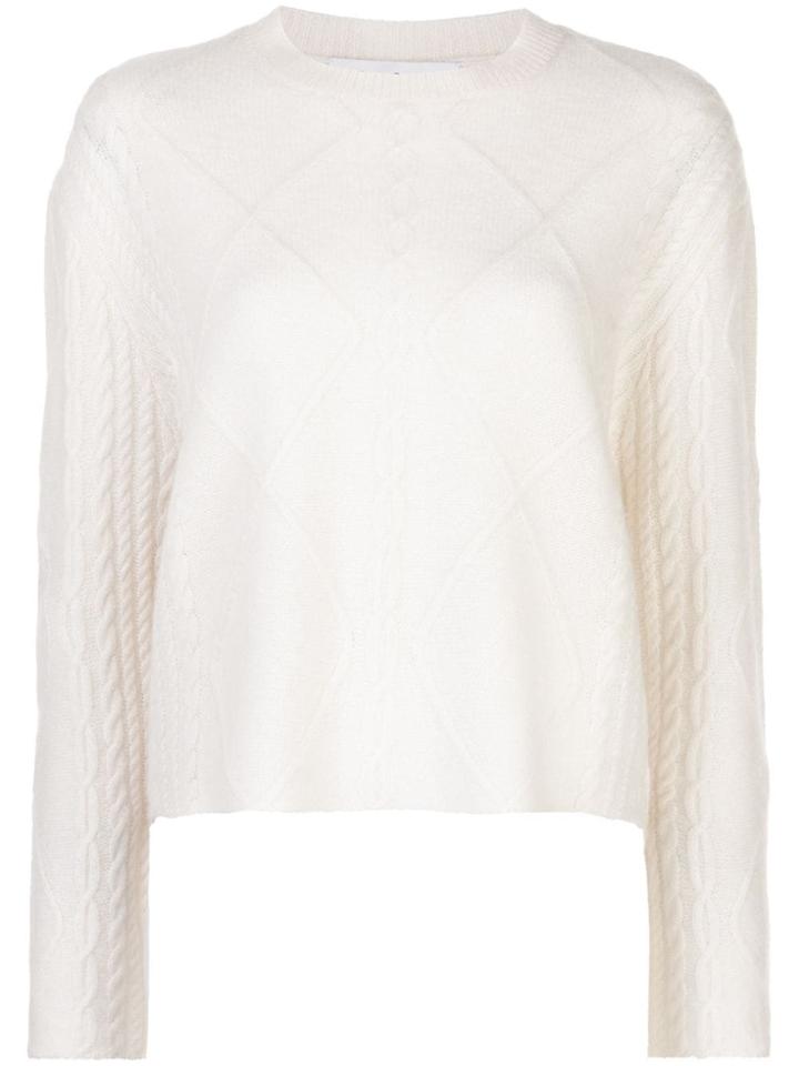 Ryan Roche Cable Knit Jumper - White
