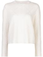 Ryan Roche Cable Knit Jumper - White