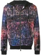 Frankie Morello Aerial Print Zipped Hoodie - Multicolour