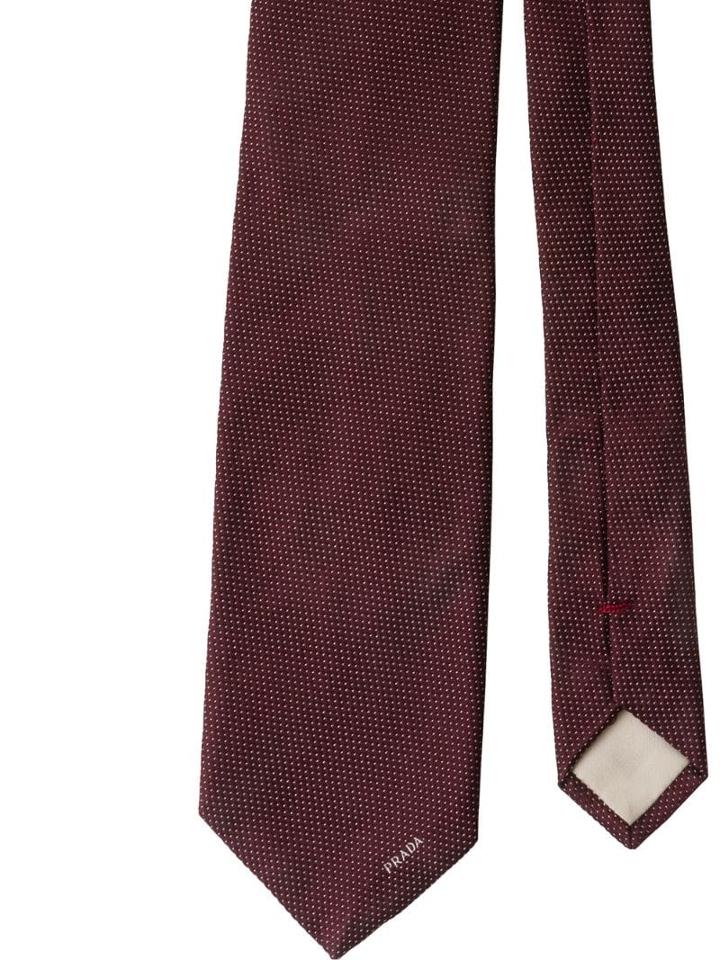 Prada Pin Point Motif Tie - Red