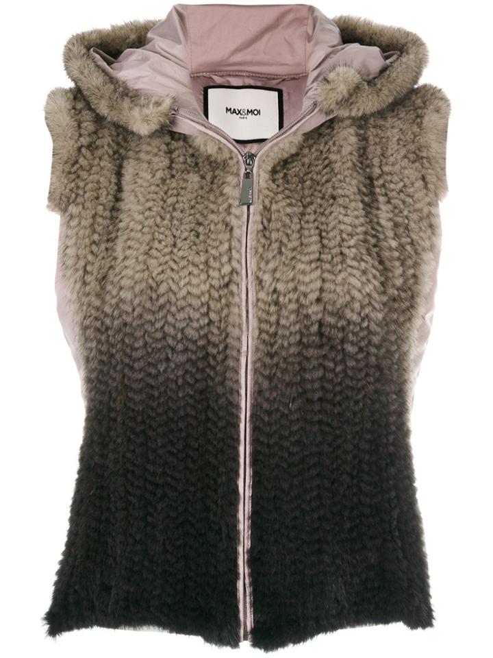Max & Moi Gradient-effect Knit Cardigan - Brown