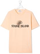 Stone Island Junior Teen Logo Printed T-shirt - Orange