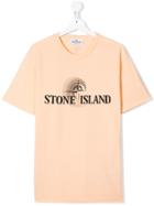 Stone Island Junior Teen Logo Printed T-shirt - Orange