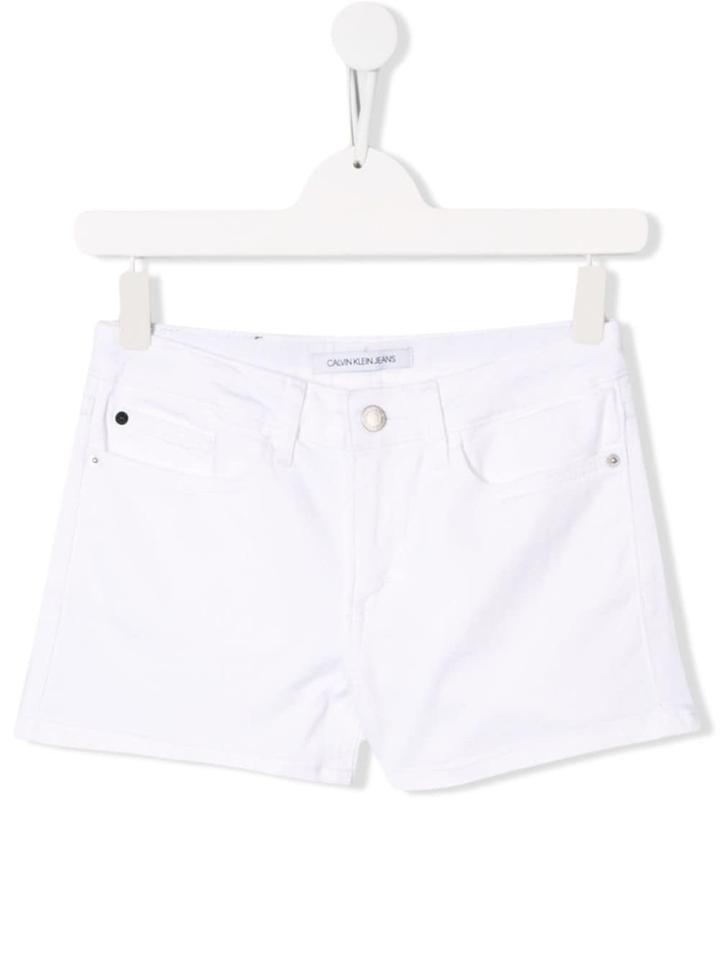 Calvin Klein Kids Denim Shorts - White