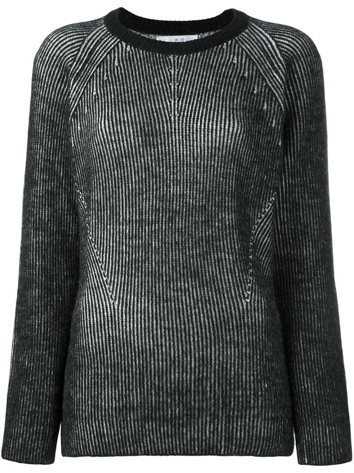 Iro Ribbed Knit Jumper, Women's, Size: Large, Black, Acrylic/wool/alpaca