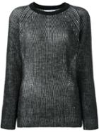 Iro Ribbed Knit Jumper, Women's, Size: Large, Black, Acrylic/wool/alpaca