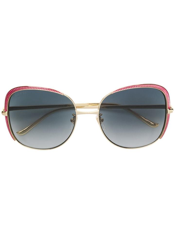 Gucci Eyewear Oversized Frames Sunglasses - Gold
